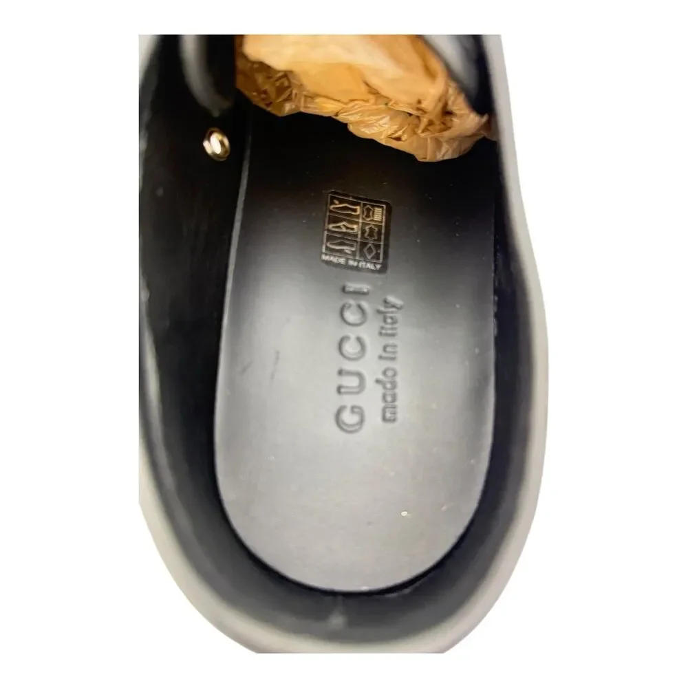 Gucci Black GG Canvas and Leather Web Lace Up Sneakers Size 8 US